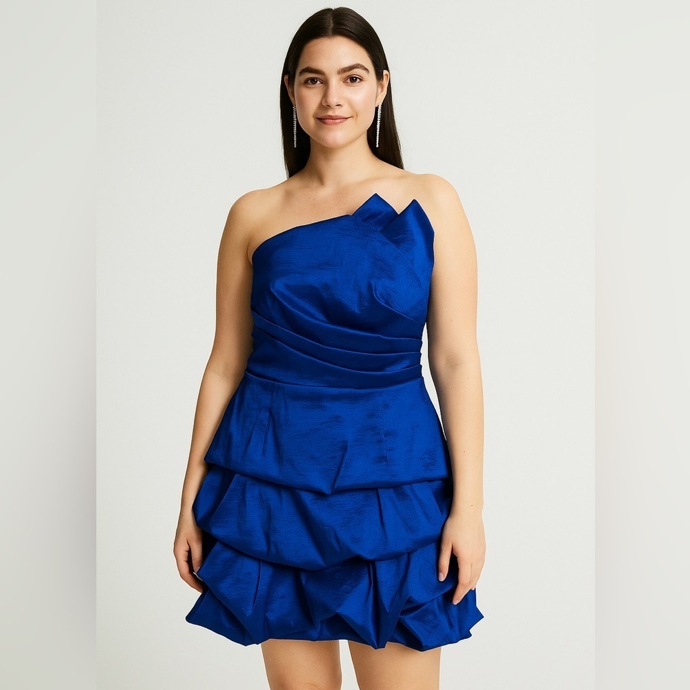 Jolie women's party cocktail prom puffy dress 90s style bubble hem size S/M